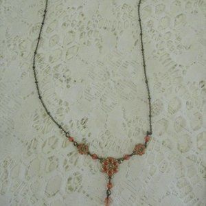 Flapper Style Peach Necklace